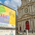 The Marais walk map is across the road from the Church of Saint-Paul-Saint-Louis